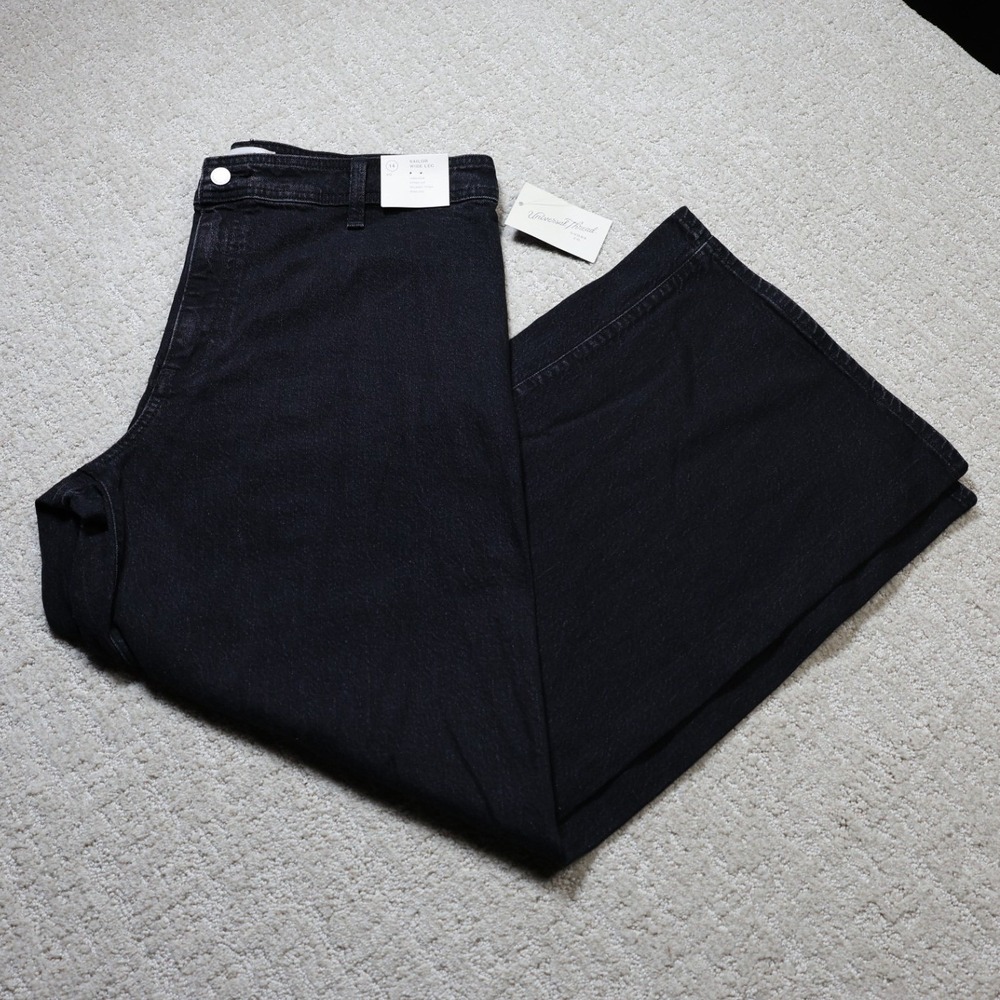 Universal Thread Sailor Wide Leg Jeans Black High Rise 14R NWT